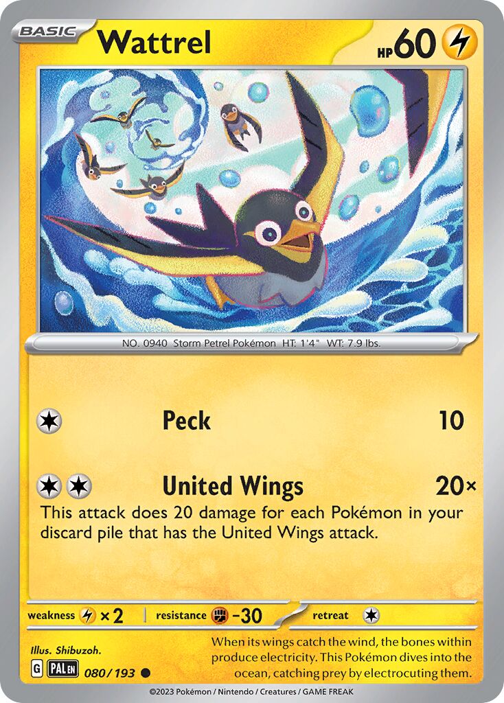Wattrel 080/193 — Paldea Evolved (English Pokémon TCG card)