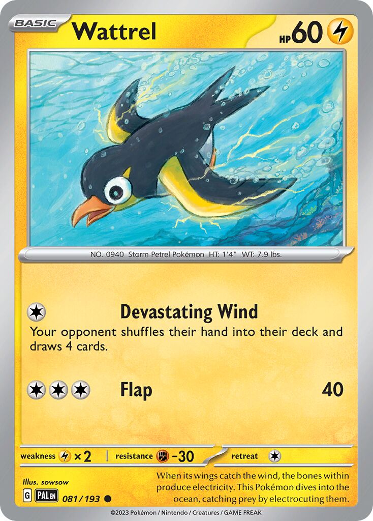 Wattrel 081/193 — Paldea Evolved (English Pokémon TCG card)