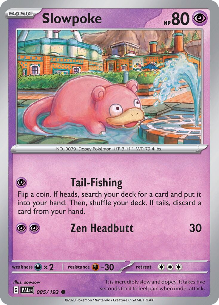 Slowpoke 085/193 — Paldea Evolved (English Pokémon TCG card)