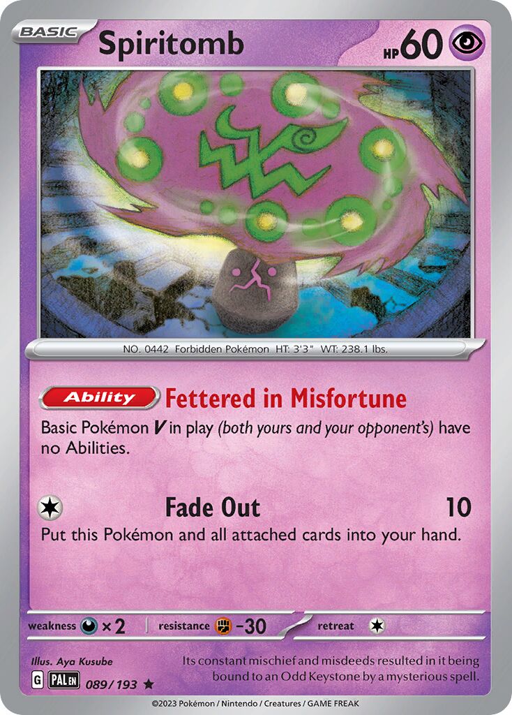 Spiritomb 089/193 — Paldea Evolved (English Pokémon TCG card)