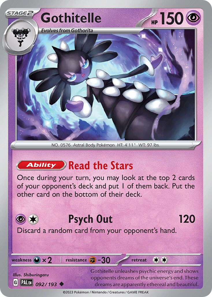Gothitelle 092/193 — Paldea Evolved (English Pokémon TCG card)