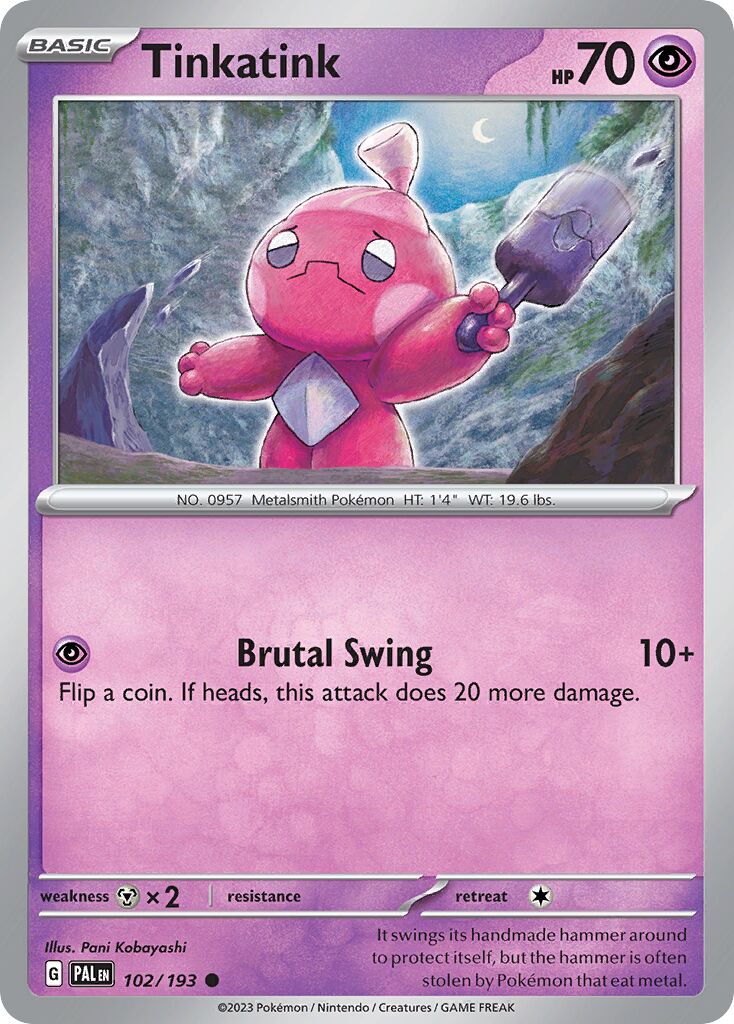 Tinkatink 102/193 — Paldea Evolved (English Pokémon TCG card)