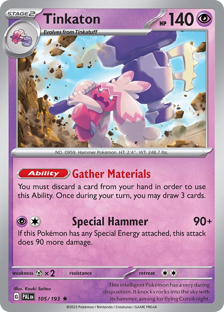 Tinkaton 105/193 — Paldea Evolved (English Pokémon TCG card)