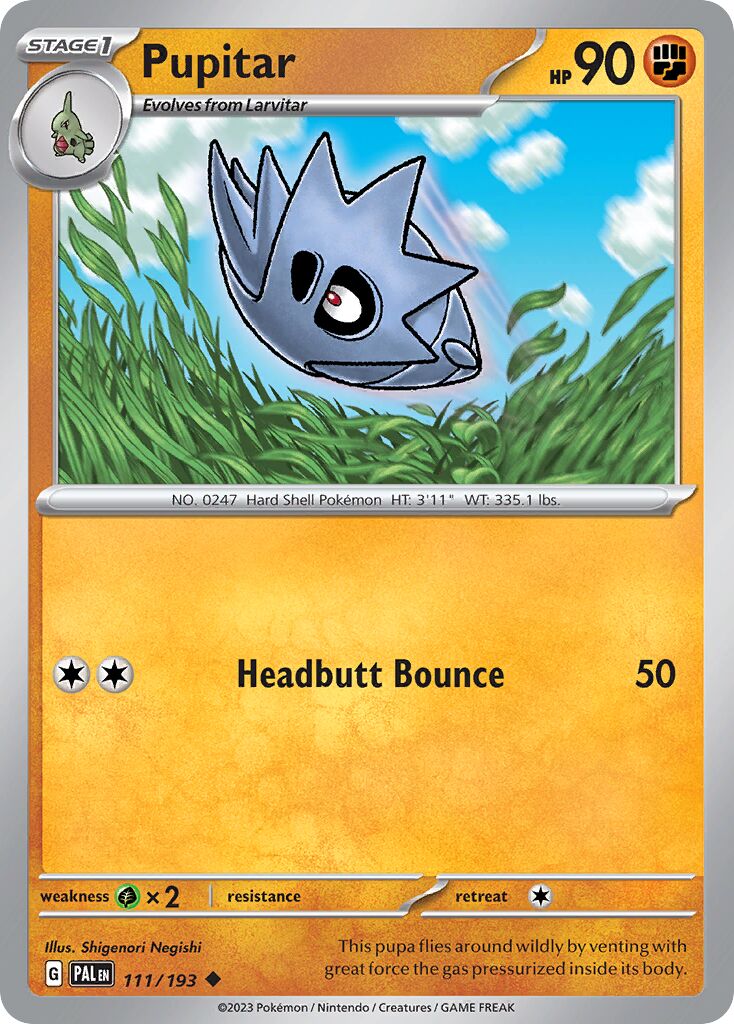 Pupitar 111/193 — Paldea Evolved (English Pokémon TCG card)