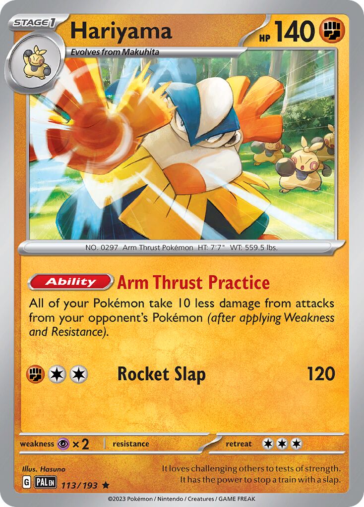 Hariyama 113/193 — Paldea Evolved (English Pokémon TCG card)