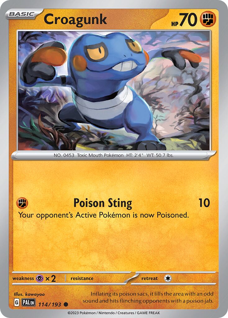 Croagunk 114/193 — Paldea Evolved (English Pokémon TCG card)