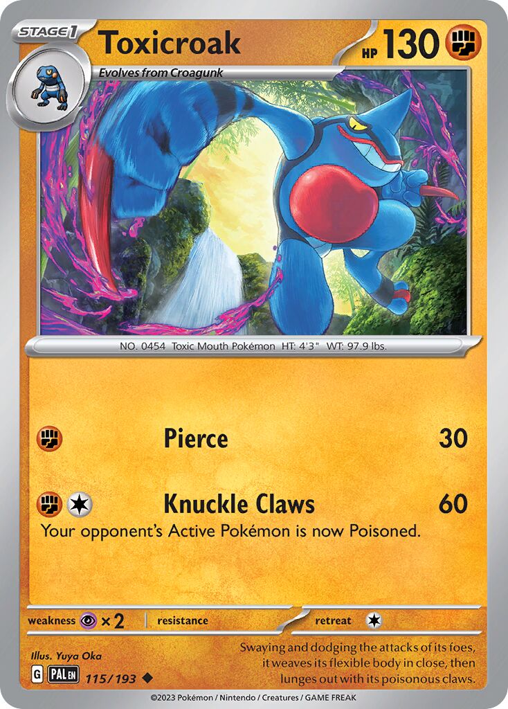 Toxicroak 115/193 — Paldea Evolved (English Pokémon TCG card)