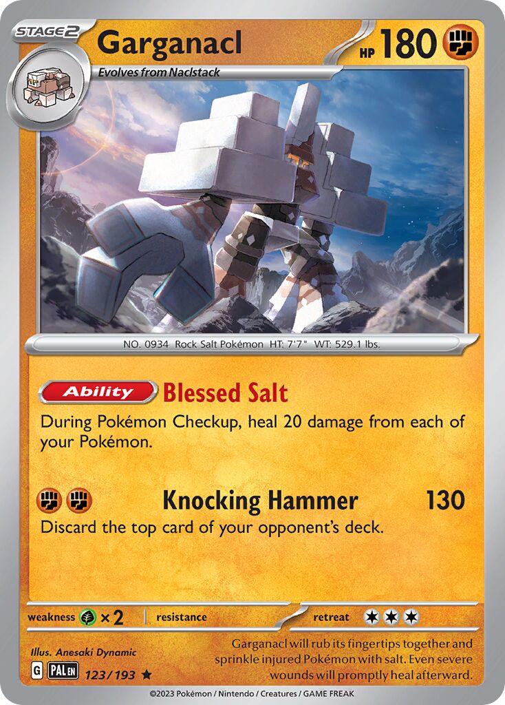 Garganacl 123/193 — Paldea Evolved (English Pokémon TCG card)
