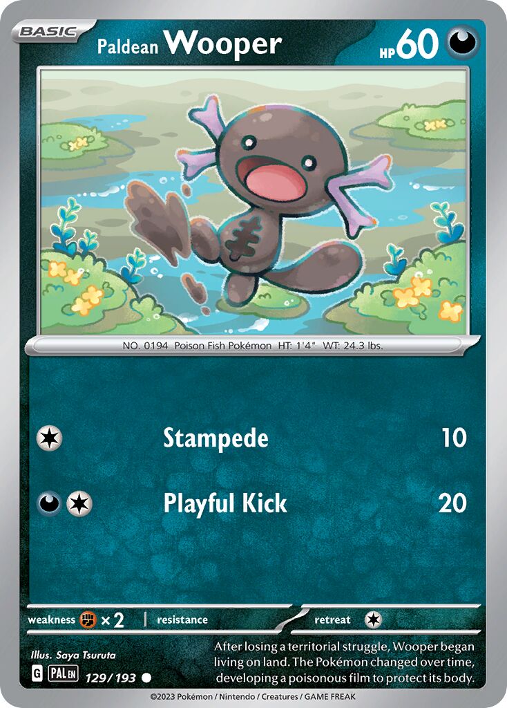 Paldean Wooper 129/193 — Paldea Evolved (English Pokémon TCG card)