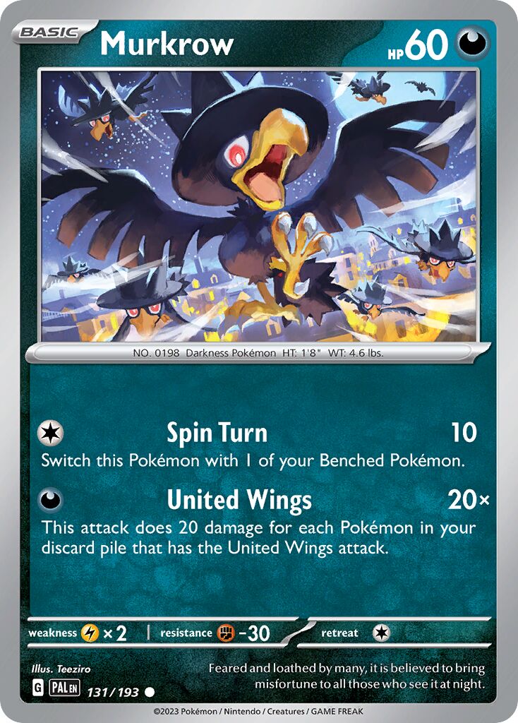 Murkrow 131/193 — Paldea Evolved (English Pokémon TCG card)