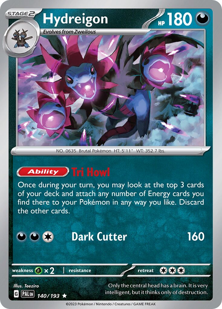 Hydreigon 140/193 — Paldea Evolved (English Pokémon TCG card)