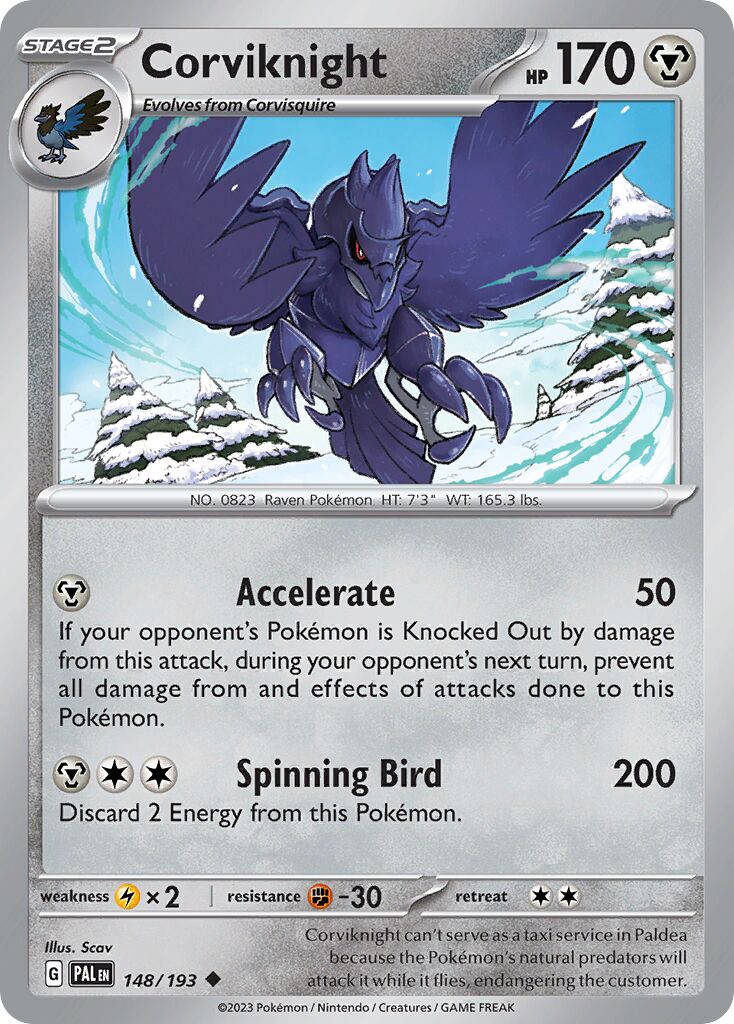 Corviknight 148/193 — Paldea Evolved (English Pokémon TCG card)
