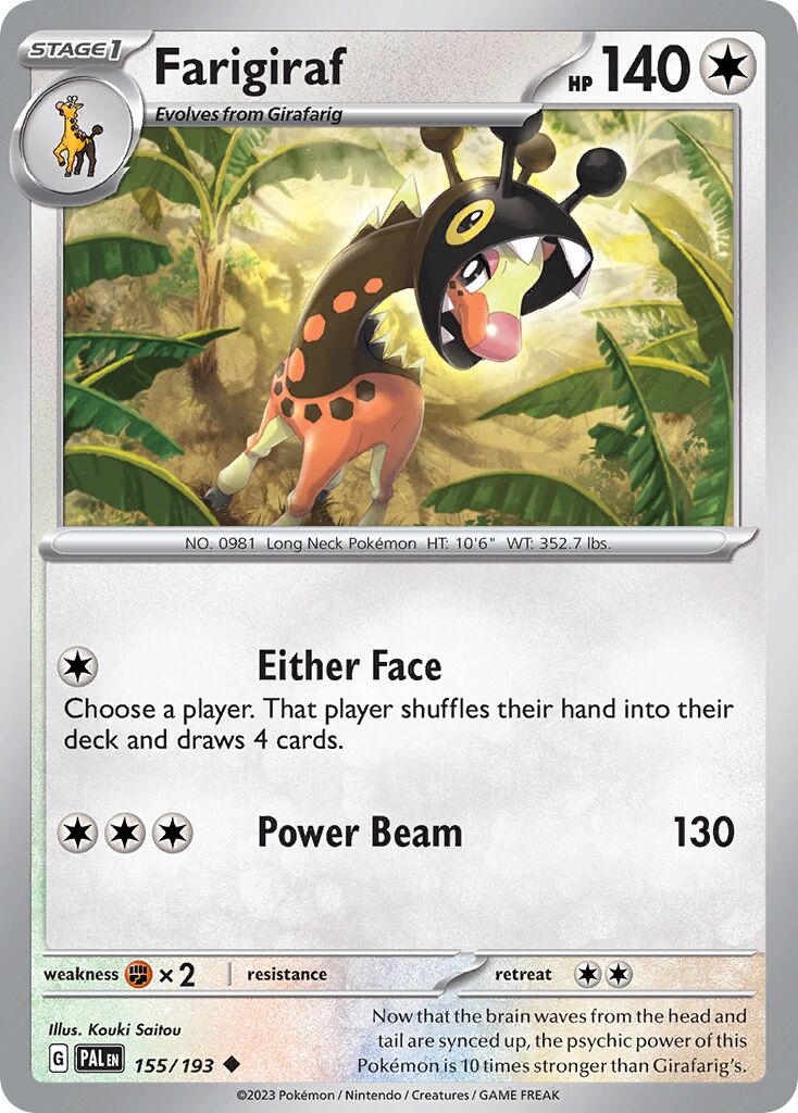 Farigiraf 155/193 — Paldea Evolved (English Pokémon TCG card)