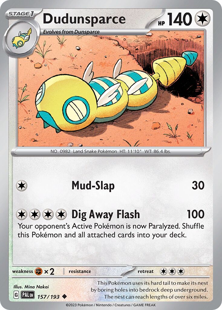 Dudunsparce 157/193 — Paldea Evolved (English Pokémon TCG card)
