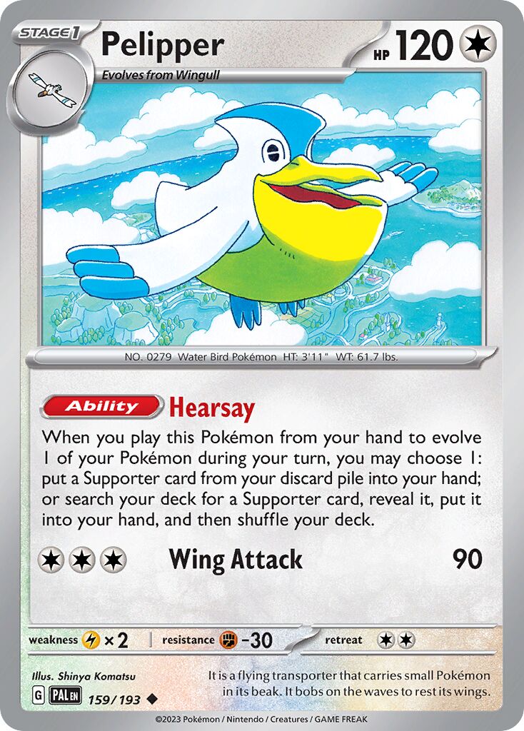 Pelipper 159/193 — Paldea Evolved (English Pokémon TCG card)