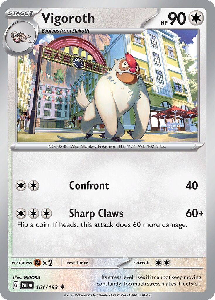 Vigoroth 161/193 — Paldea Evolved (English Pokémon TCG card)