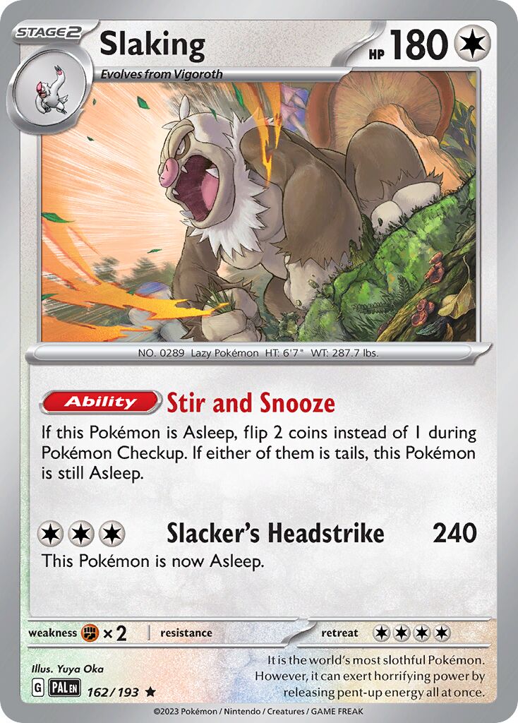Slaking 162/193 — Paldea Evolved (English Pokémon TCG card)