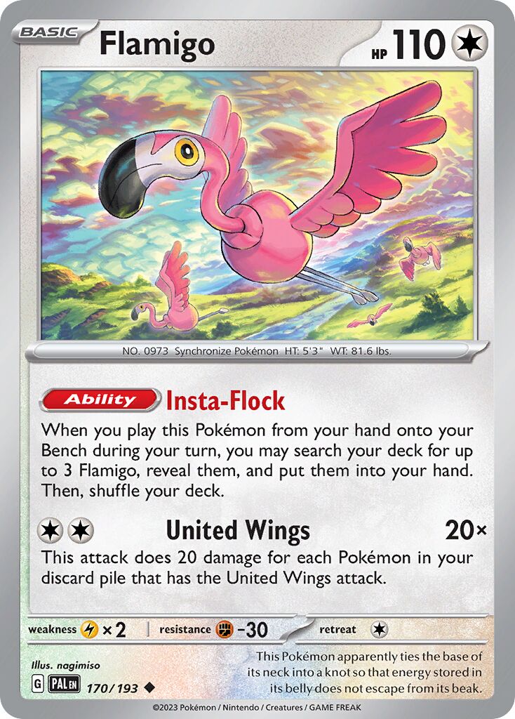 Flamigo 170/193 — Paldea Evolved (English Pokémon TCG card)