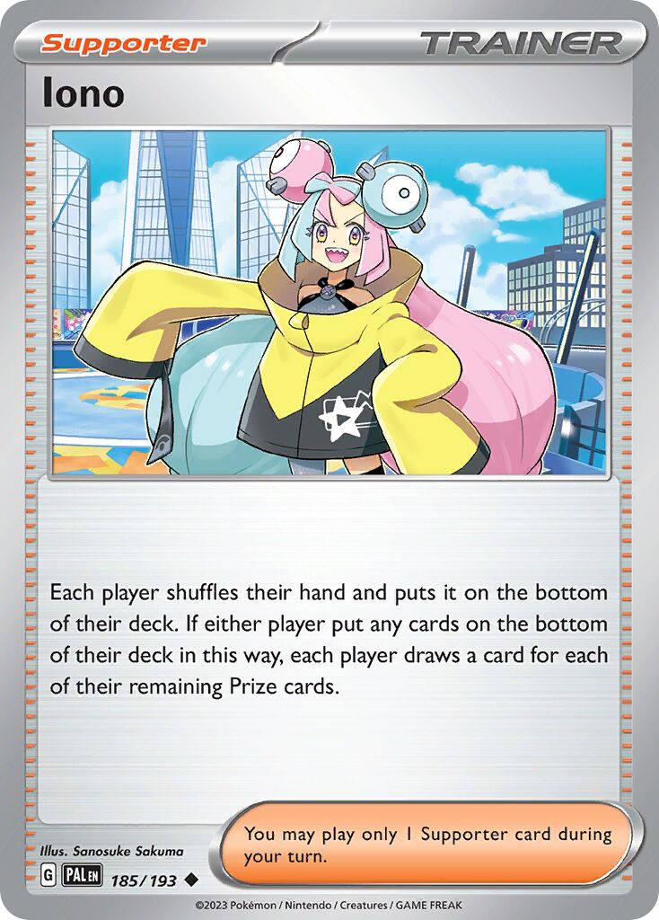 Iono 185/193 — Paldea Evolved (English Pokémon TCG card)