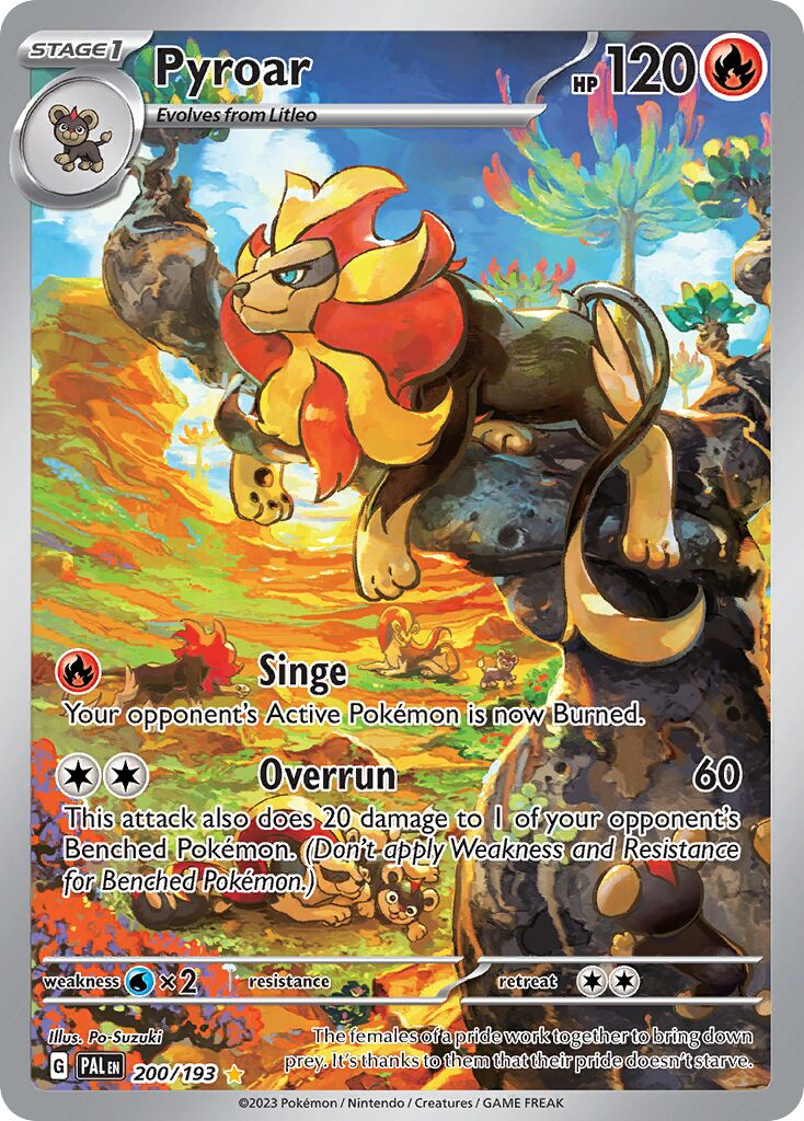 Pyroar 200/193 — Paldea Evolved (English Pokémon TCG card)