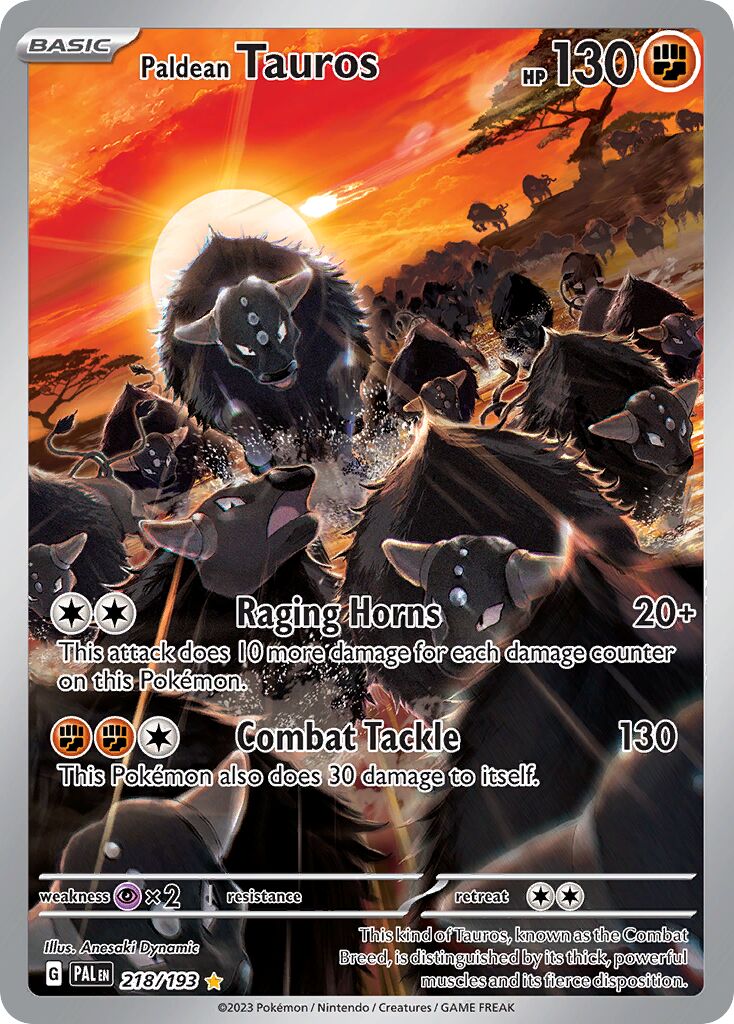 Paldean Tauros 218/193 — Paldea Evolved (English Pokémon TCG card)