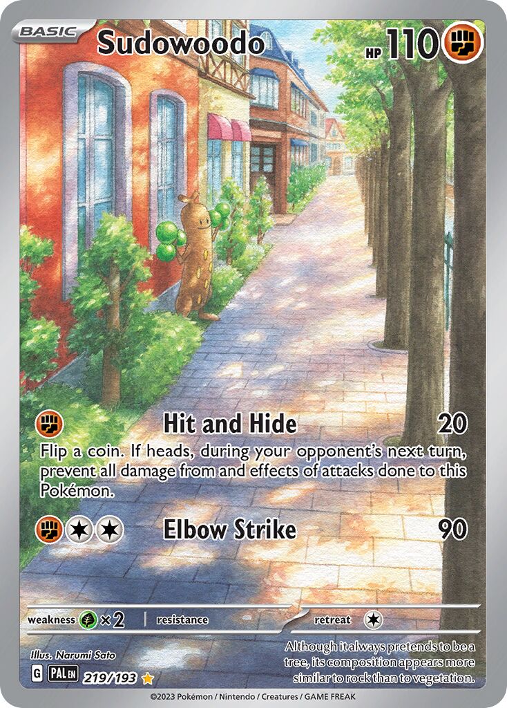 Sudowoodo 219/193 — Paldea Evolved (English Pokémon TCG card)