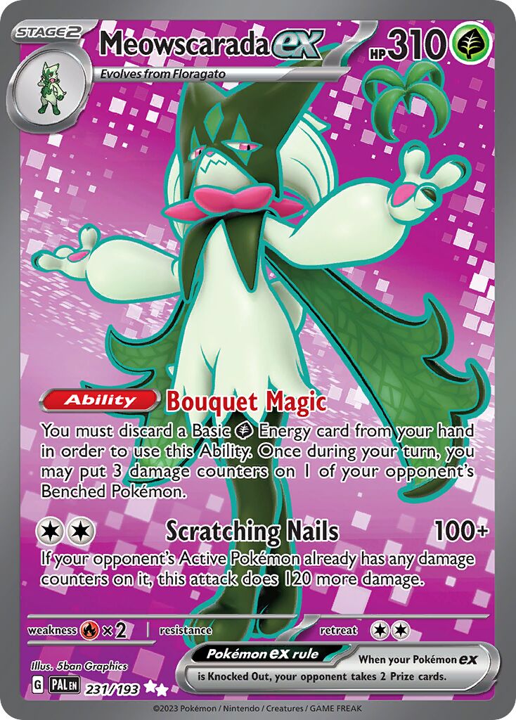 Meowscarada ex 231/193 — Paldea Evolved (English Pokémon TCG card)