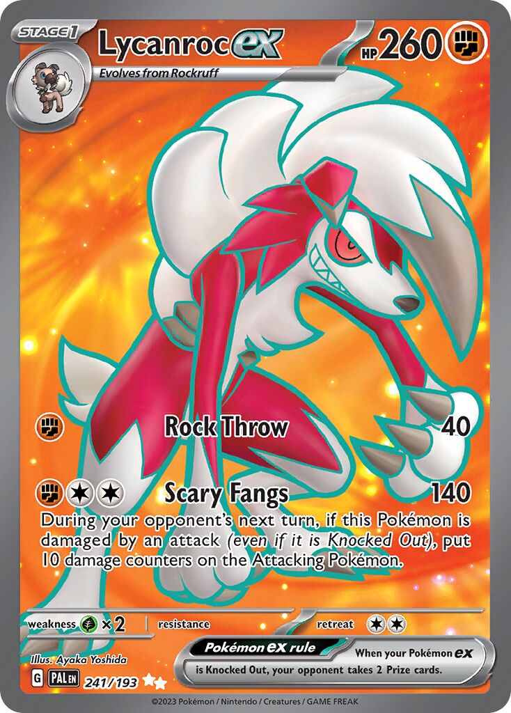 Lycanroc ex 241/193 — Paldea Evolved (English Pokémon TCG card)