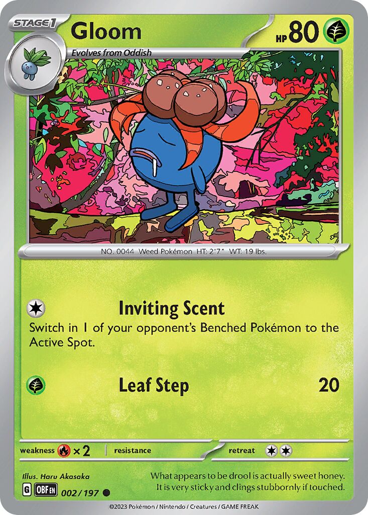 Gloom 002/197 — Obsidian Flames (English Pokémon TCG card)
