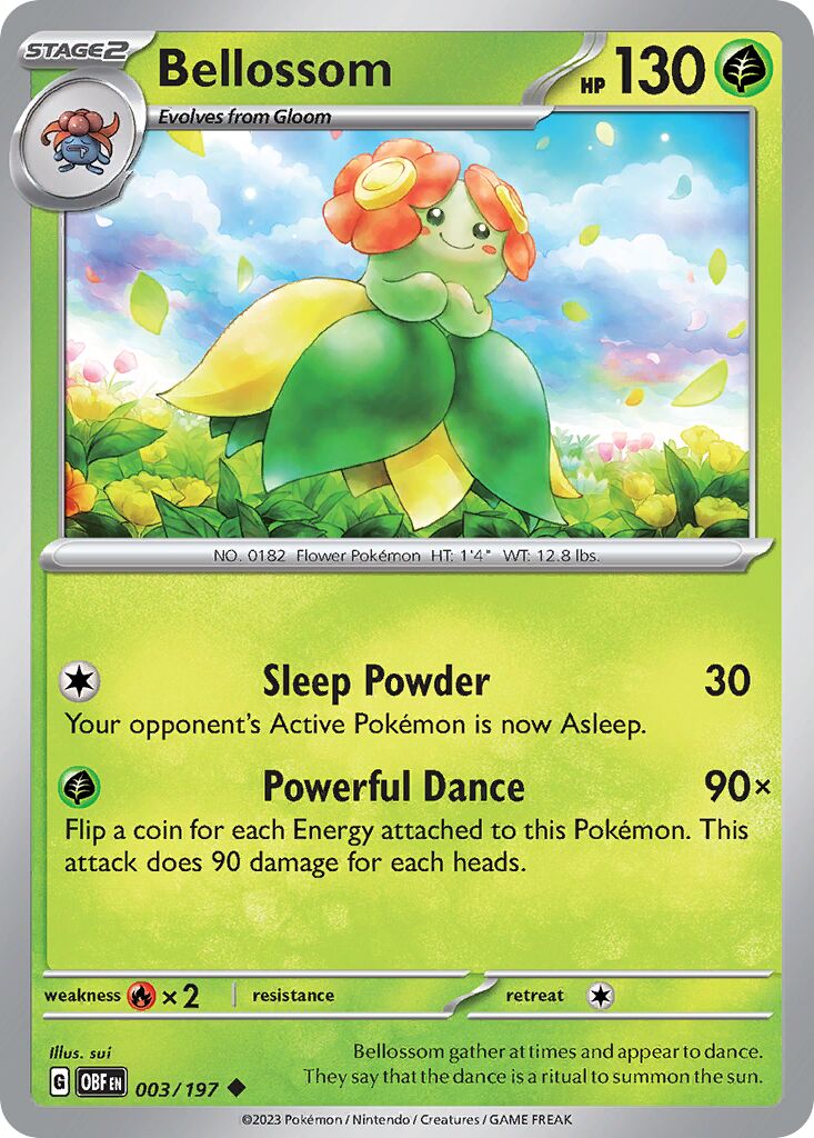 Bellossom 003/197 — Obsidian Flames (English Pokémon TCG card)