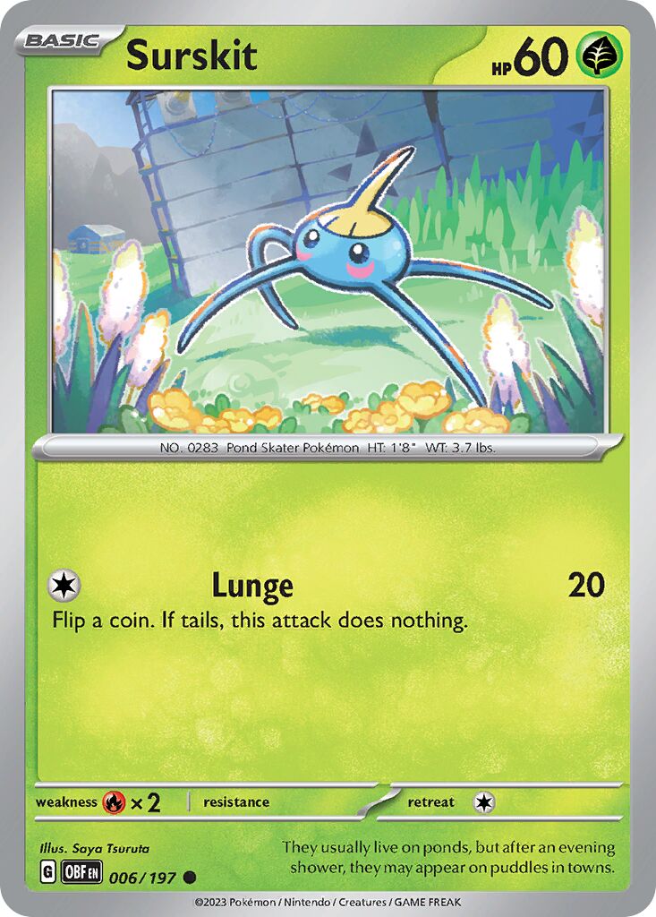 Surskit 006/197 — Obsidian Flames (English Pokémon TCG card)