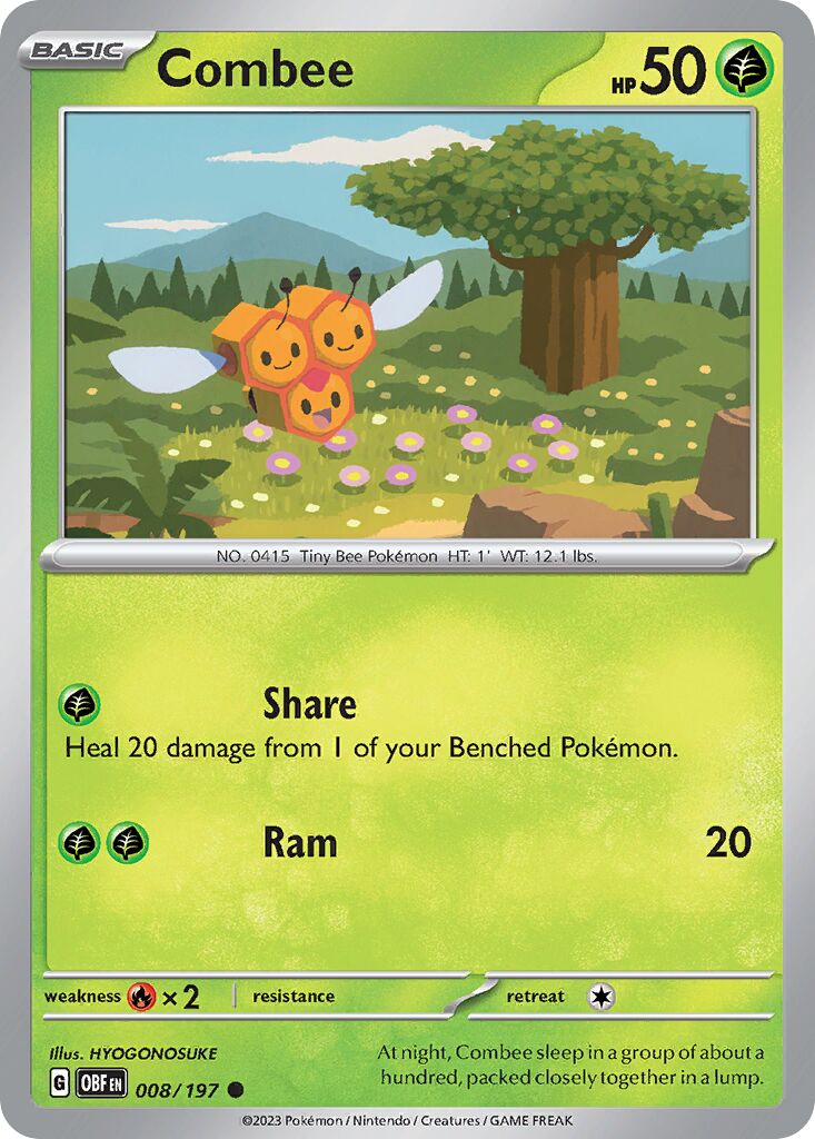 Combee 008/197 — Obsidian Flames (English Pokémon TCG card)
