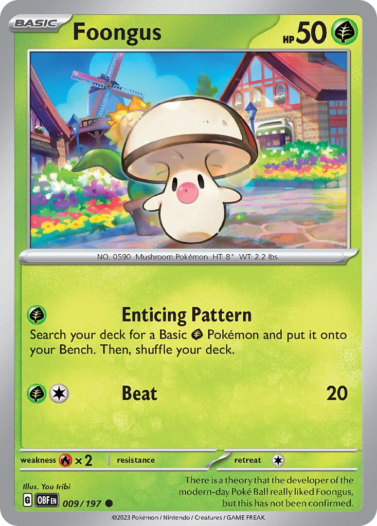 Foongus 009/197 — Obsidian Flames (English Pokémon TCG card)