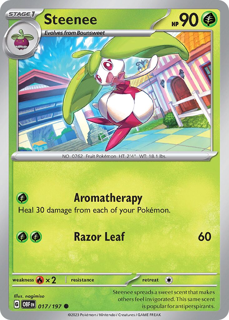 Steenee 017/197 — Obsidian Flames (English Pokémon TCG card)