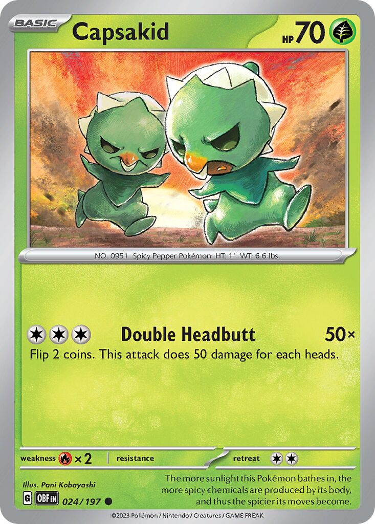 Capsakid 024/197 — Obsidian Flames (English Pokémon TCG card)