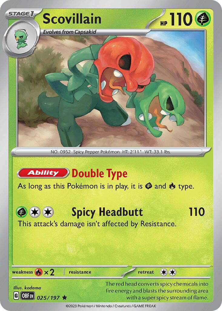 Scovillain 025/197 — Obsidian Flames (English Pokémon TCG card)