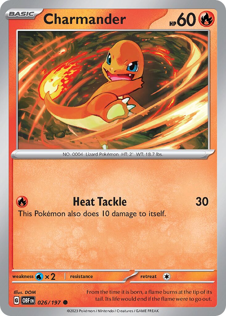 Charmander 026/197 — Obsidian Flames (English Pokémon TCG card)