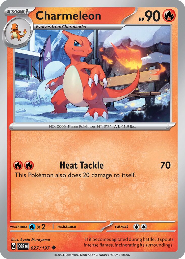 Charmeleon 027/197 — Obsidian Flames (English Pokémon TCG card)