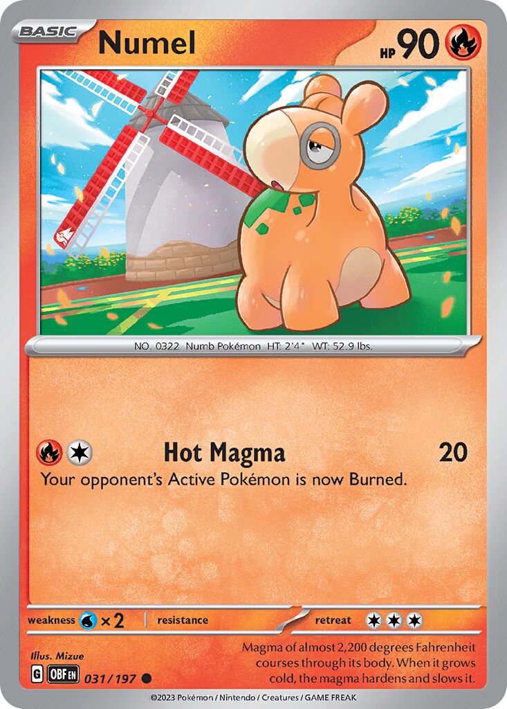 Numel 031/197 — Obsidian Flames (English Pokémon TCG card)