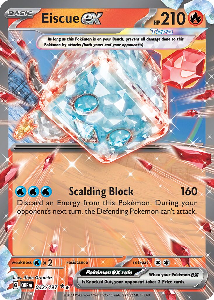 Eiscue ex 042/197 — Obsidian Flames (English Pokémon TCG card)