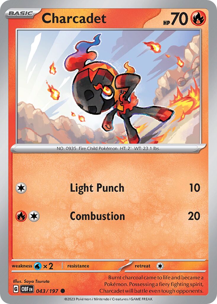 Charcadet 043/197 — Obsidian Flames (English Pokémon TCG card)