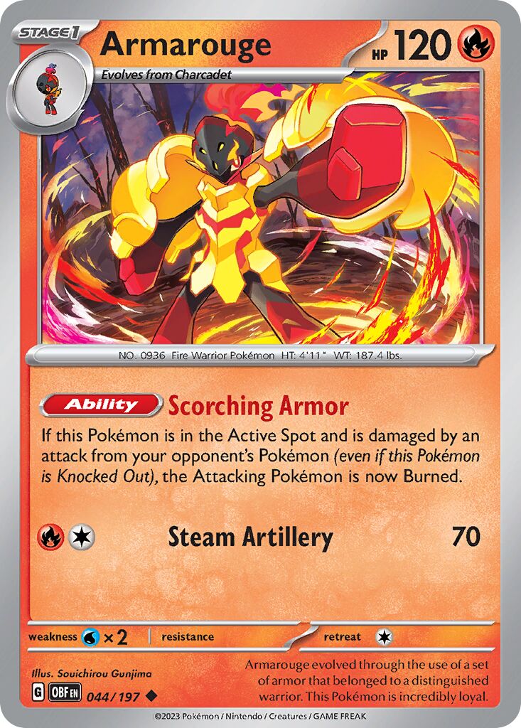 Armarouge 044/197 — Obsidian Flames (English Pokémon TCG card)