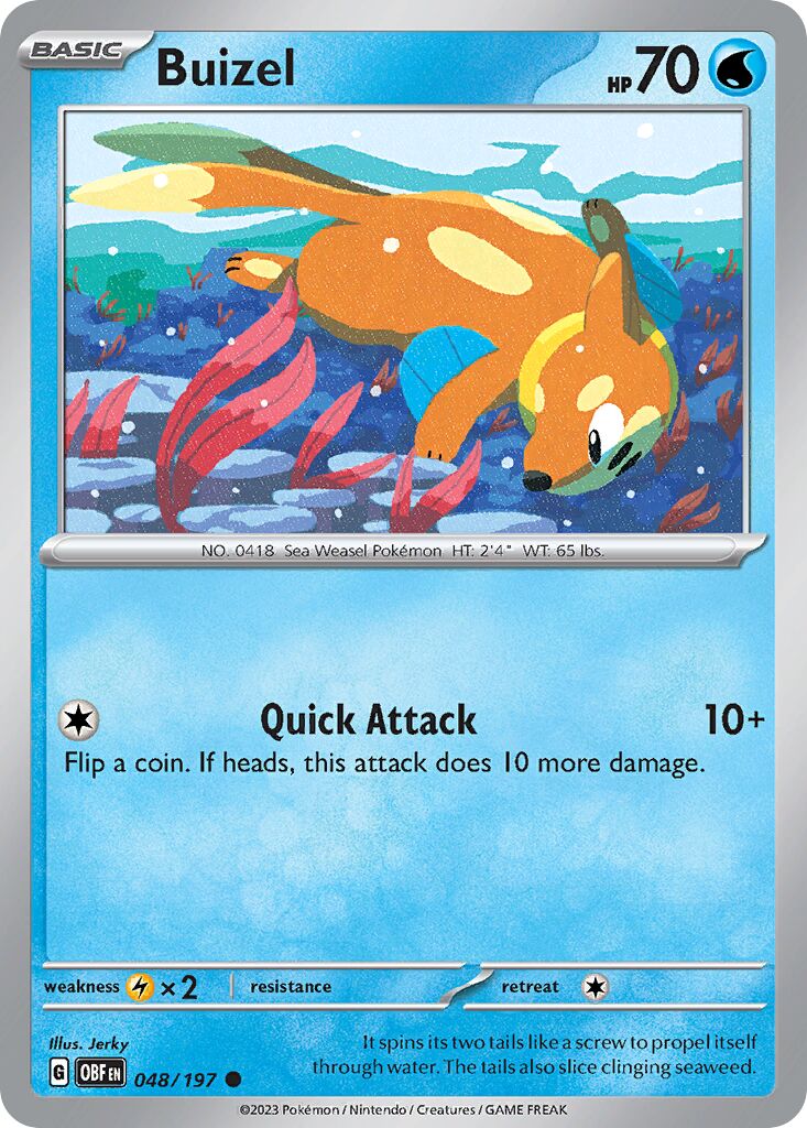 Buizel 048/197 — Obsidian Flames (English Pokémon TCG card)