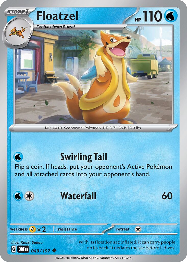 Floatzel 049/197 — Obsidian Flames (English Pokémon TCG card)