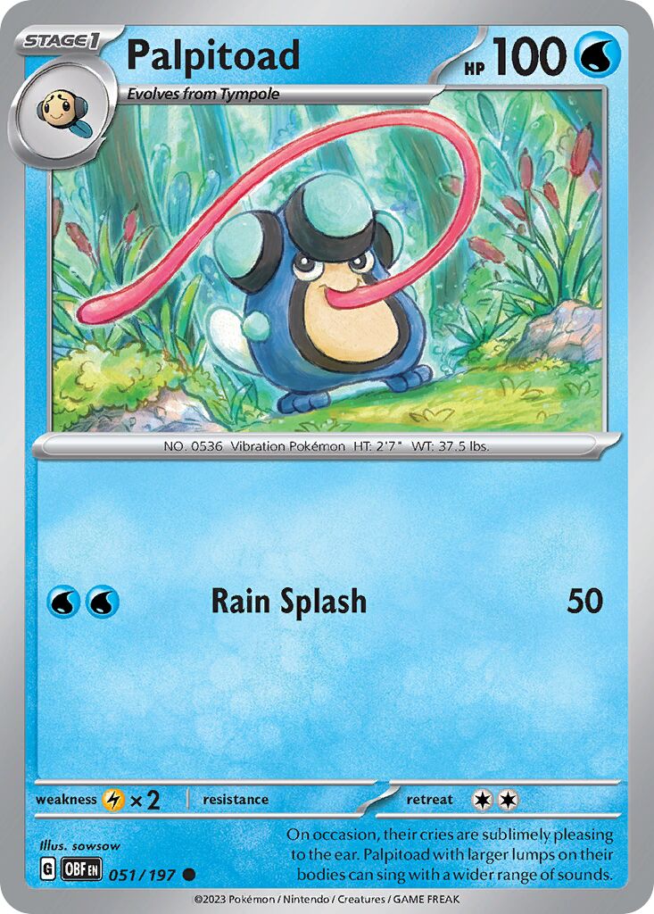 Palpitoad 051/197 — Obsidian Flames (English Pokémon TCG card)