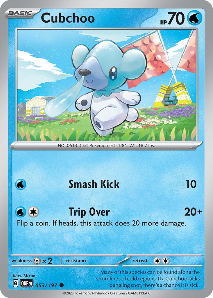 Cubchoo 053/197 — Obsidian Flames (English Pokémon TCG card)