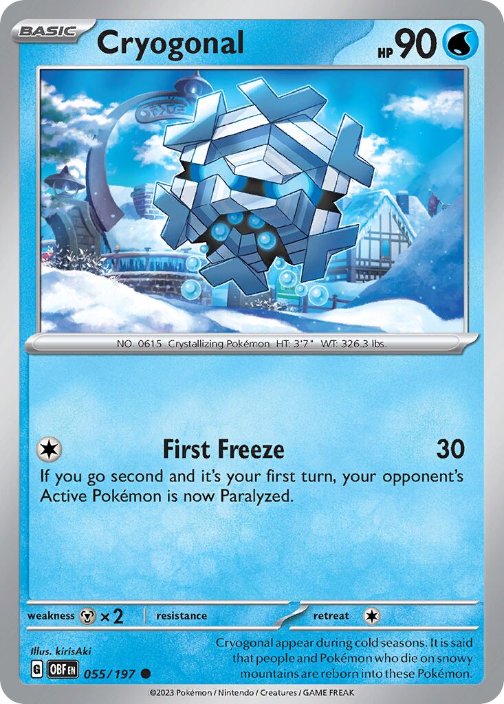 Cryogonal 055/197 — Obsidian Flames (English Pokémon TCG card)