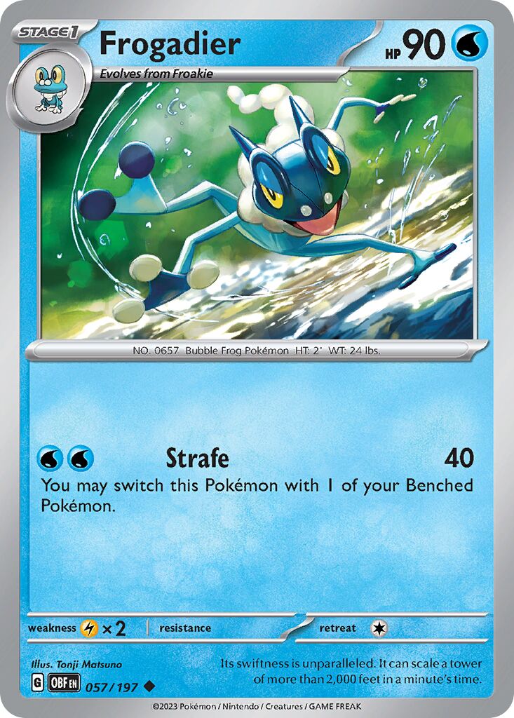 Frogadier 057/197 — Obsidian Flames (English Pokémon TCG card)