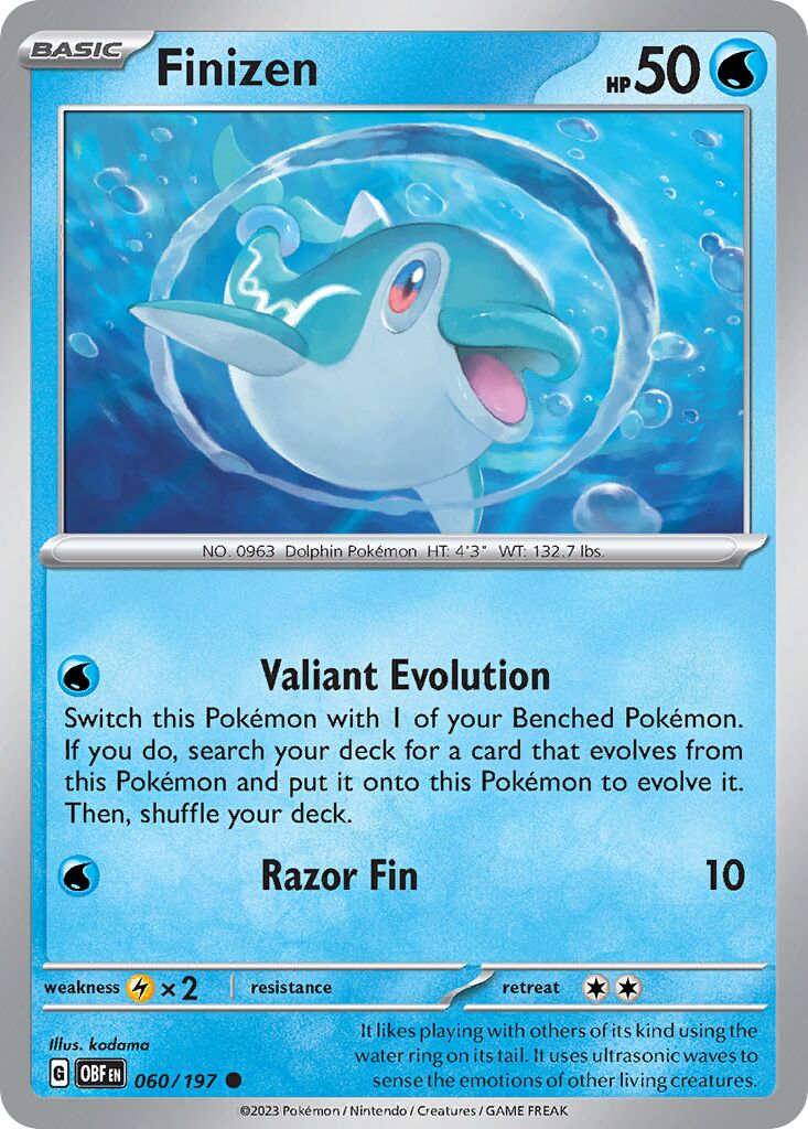 Finizen 060/197 — Obsidian Flames (English Pokémon TCG card)