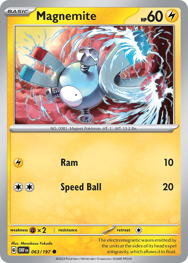 Magnemite 063/197 — Obsidian Flames (English Pokémon TCG card)